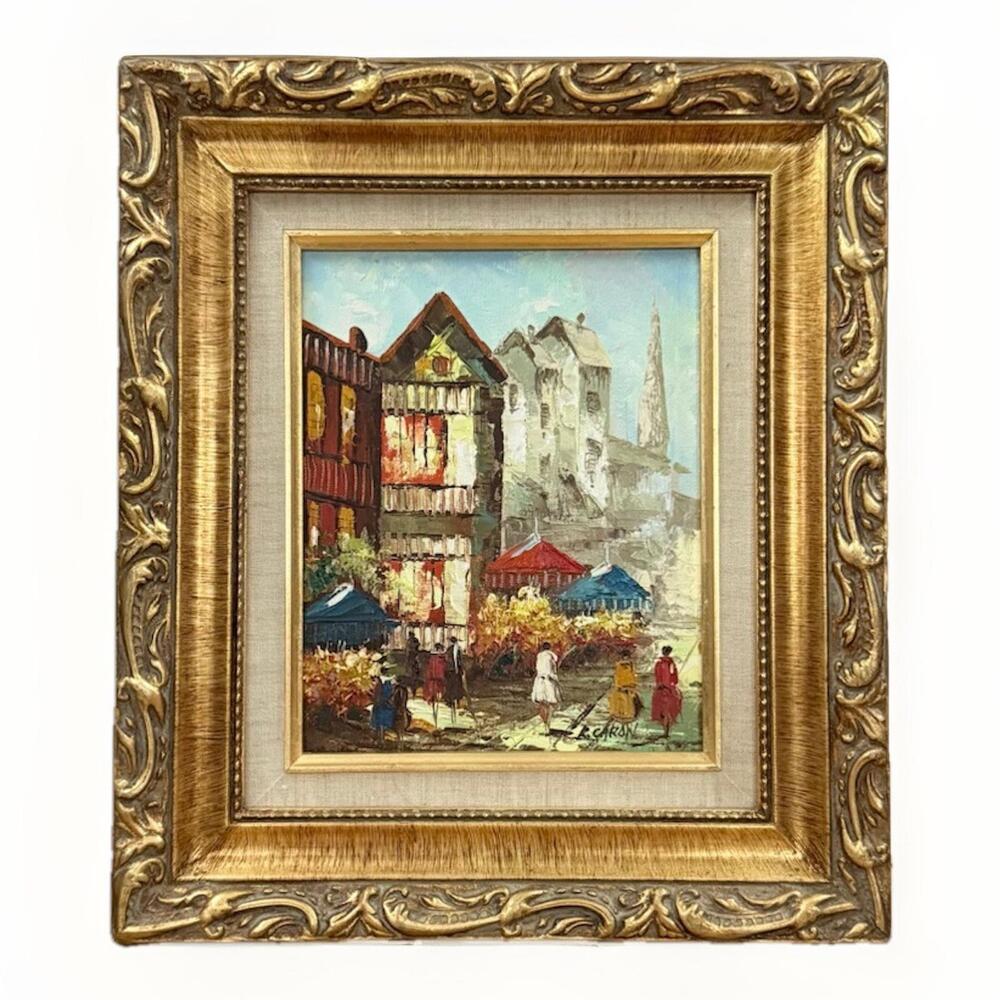 Vintage Original Oil Painting by Artist Morgan 15.5 X 13.5 in. Signed 1960s